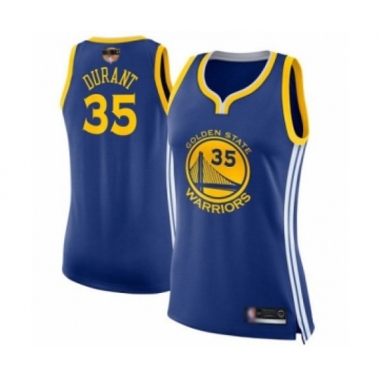 Women's Golden State Warriors 35 Kevin Durant Swingman Royal Blue 2019 Basketball Finals Bound Basketball Jersey - Icon Edition