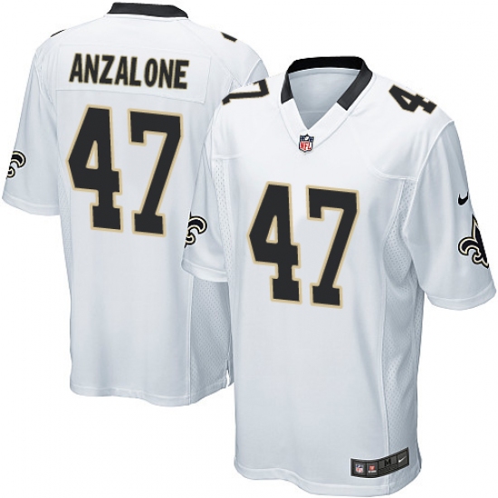 Men's Nike New Orleans Saints 47 Alex Anzalone Game White NFL Jersey