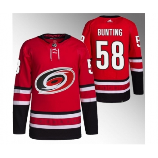 Men's Carolina Hurricanes 58 Michael Bunting Red Stitched Jersey