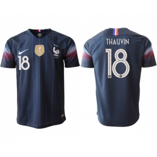 France 18 Thauvin Home Thai Version Soccer Country Jersey