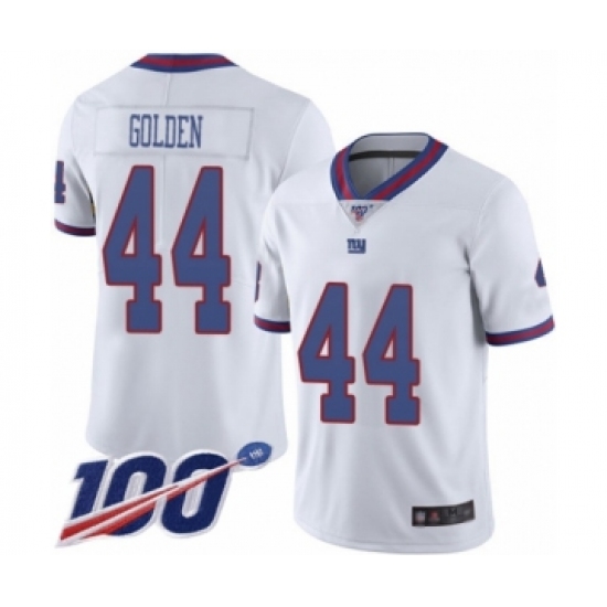 Men's New York Giants 44 Markus Golden Limited White Rush Vapor Untouchable 100th Season Football Jersey