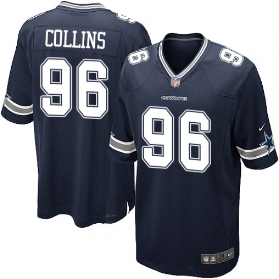 Men's Nike Dallas Cowboys 96 Maliek Collins Game Navy Blue Team Color NFL Jersey