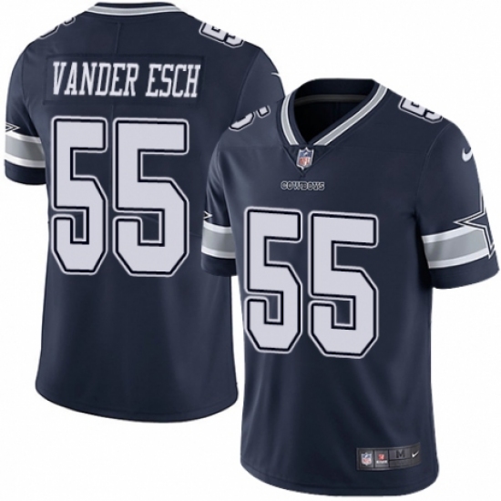 Youth Nike Dallas Cowboys 55 Leighton Vander Esch Navy Blue Team Color Vapor Untouchable Limited Player NFL Jersey
