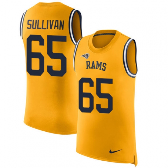 Men's Nike Los Angeles Rams 65 John Sullivan Limited Gold Rush Player Name & Number Tank Top NFL Jersey