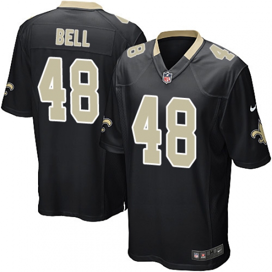 Men's Nike New Orleans Saints 48 Vonn Bell Game Black Team Color NFL Jersey