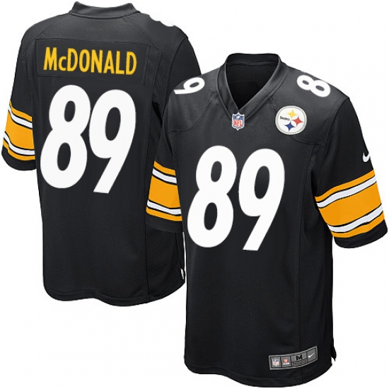 Men's Nike Pittsburgh Steelers 89 Vance McDonald Game Black Team Color NFL Jersey