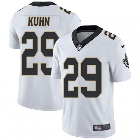 Youth Nike New Orleans Saints 29 John Kuhn White Vapor Untouchable Limited Player NFL Jersey