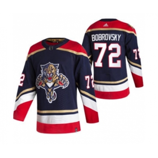 Men's Florida Panthers 72 Sergei Bobrovsky Black 2020-21 Reverse Retro Alternate Hockey Jersey
