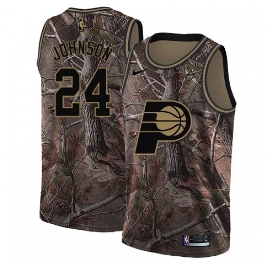 Women's Nike Indiana Pacers 24 Alize Johnson Swingman Camo Realtree Collection NBA Jersey