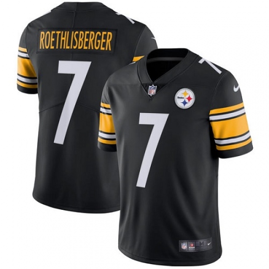Youth Nike Pittsburgh Steelers 7 Ben Roethlisberger Black Team Color Vapor Untouchable Limited Player NFL Jersey