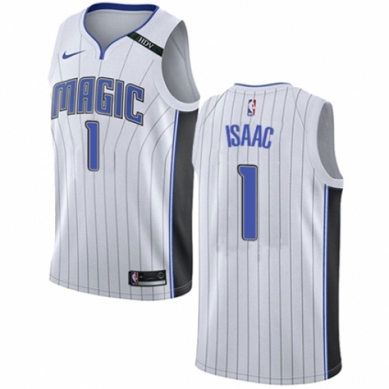 Men's Nike Orlando Magic 1 Jonathan Isaac Swingman NBA Jersey - Association Edition