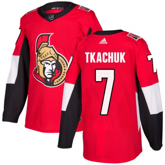 Men's Adidas Ottawa Senators 7 Brady Tkachuk Premier Red Home NHL Jersey