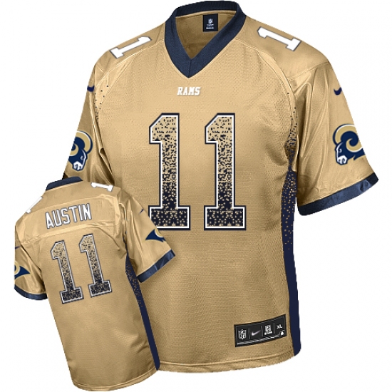 Men's Nike Los Angeles Rams 11 Tavon Austin Elite Gold Drift Fashion NFL Jersey