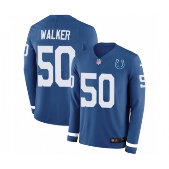 Youth Nike Indianapolis Colts 50 Anthony Walker Limited Blue Therma Long Sleeve NFL Jersey