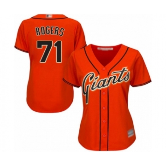Women's San Francisco Giants 71 Tyler Rogers Authentic Orange Alternate Cool Base Baseball Player Jersey