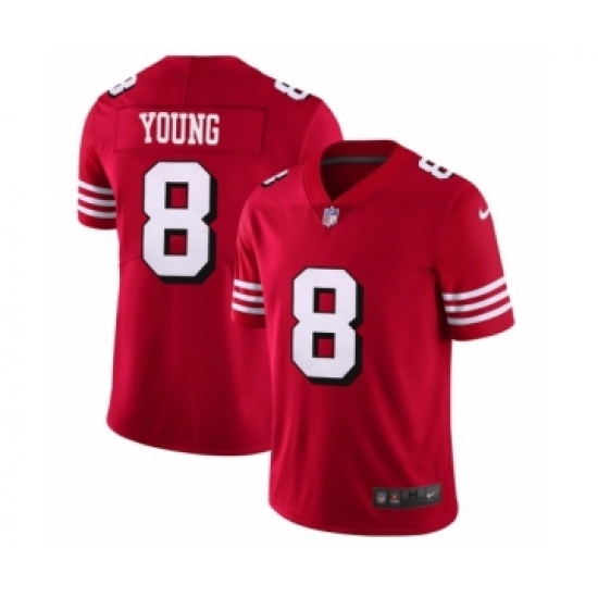 Men's San Francisco 49ers 8 Steve Young Limited Red Rush Vapor Untouchable Football Jerseys