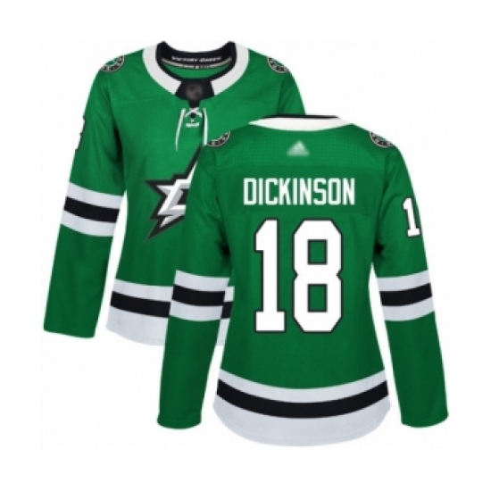Women's Dallas Stars 18 Jason Dickinson Authentic Green Home Hockey Jersey