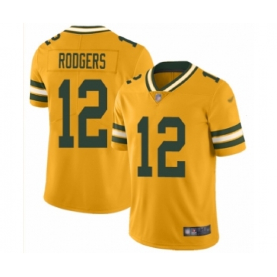 Women's Green Bay Packers 12 Aaron Rodgers Limited Gold Inverted Legend Football Jersey