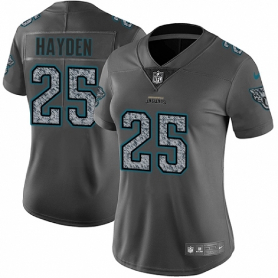Women's Nike Jacksonville Jaguars 25 D.J. Hayden Gray Static Vapor Untouchable Limited NFL Jersey
