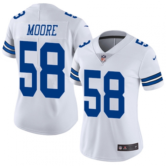 Women's Nike Dallas Cowboys 58 Damontre Moore White Vapor Untouchable Limited Player NFL Jersey