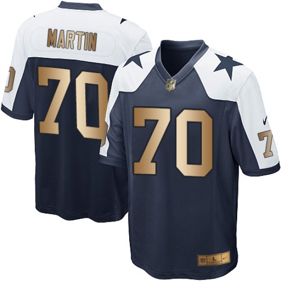 Youth Nike Dallas Cowboys 70 Zack Martin Elite Navy/Gold Throwback Alternate NFL Jersey