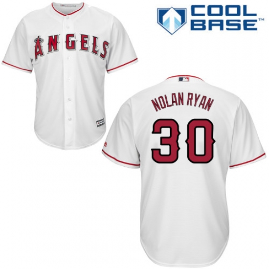 Men's Majestic Los Angeles Angels of Anaheim 30 Nolan Ryan Replica White Home Cool Base MLB Jersey