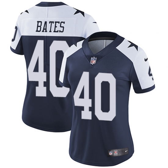 Women's Nike Dallas Cowboys 40 Bill Bates Navy Blue Throwback Alternate Vapor Untouchable Limited Player NFL Jersey