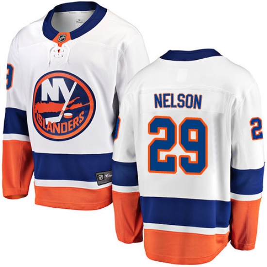 Youth New York Islanders 29 Brock Nelson Fanatics Branded White Away Breakaway NHL Jersey
