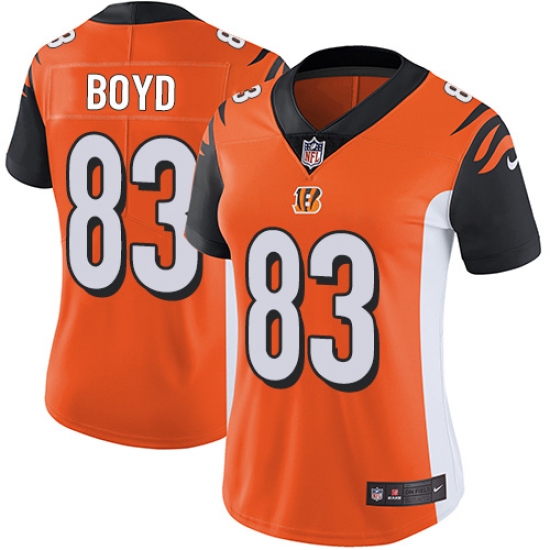 Women's Nike Cincinnati Bengals 83 Tyler Boyd Vapor Untouchable Limited Orange Alternate NFL Jersey