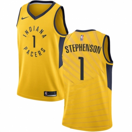 Women's Nike Indiana Pacers 1 Lance Stephenson Authentic Gold NBA Jersey Statement Edition
