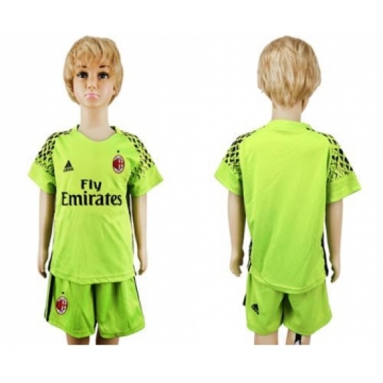 AC Milan Blank Shiny Green Kid Soccer Club Jersey