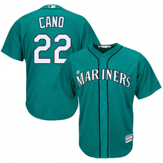 Men's Majestic Seattle Mariners 22 Robinson Cano Replica Teal Green Alternate Cool Base MLB Jersey