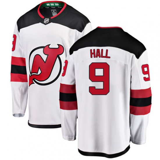 Men's New Jersey Devils 9 Taylor Hall Fanatics Branded White Away Breakaway NHL Jersey