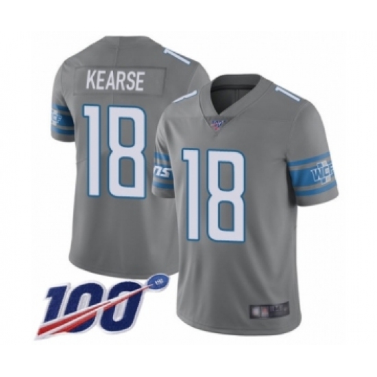 Youth Detroit Lions 18 Jermaine Kearse Limited Steel Rush Vapor Untouchable 100th Season Football Jersey
