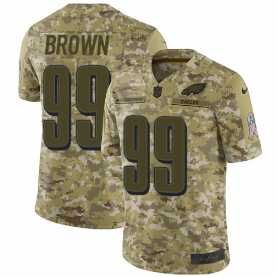 Youth Nike Philadelphia Eagles 99 Jerome Brown Limited Camo 2018 Salute to Service NFL Jersey