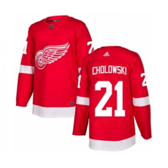 Youth Adidas Detroit Red Wings 21 Dennis Cholowski Authentic Red Home NHL Jersey