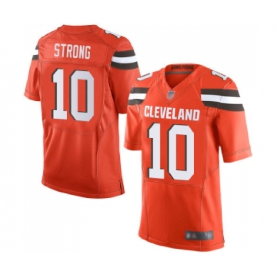 Men's Cleveland Browns 10 Jaelen Strong Elite Orange Alternate Football Jersey