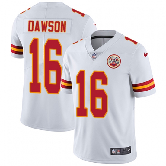 Men's Nike Kansas City Chiefs 16 Len Dawson White Vapor Untouchable Limited Player NFL Jersey
