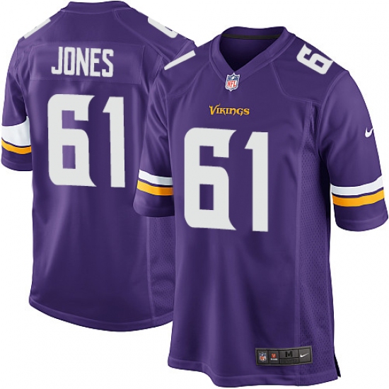 Men's Nike Minnesota Vikings 61 Brett Jones Game Purple Team Color NFL Jersey
