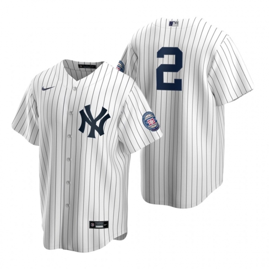 Men's Nike New York Yankees 2 Derek Jeter White 2020 Hall of Fame Induction Stitched Baseball Jersey