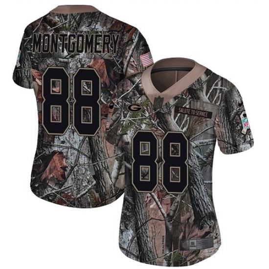 Women's Nike Green Bay Packers 88 Ty Montgomery Limited Camo Rush Realtree NFL Jersey