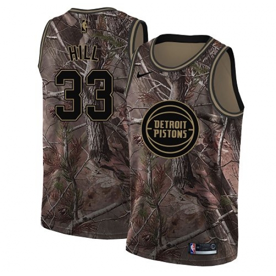 Youth Nike Detroit Pistons 33 Grant Hill Swingman Camo Realtree Collection NBA Jersey