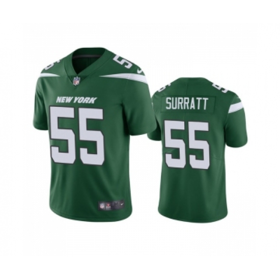 Men's New York Jets 55 Chazz Surratt Green Vapor Untouchable Limited Stitched Jersey