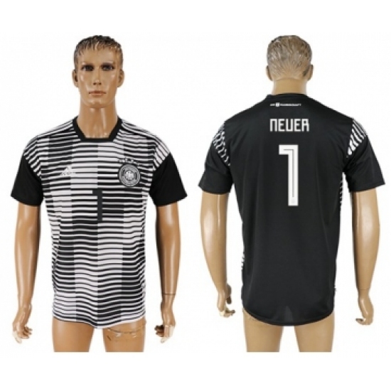 Germany 1 Neuer Black Soccer Country Jersey