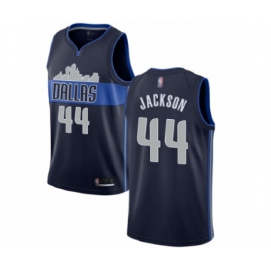 Men's Dallas Mavericks 44 Justin Jackson Authentic Navy Blue Basketball Jersey Statement Edition