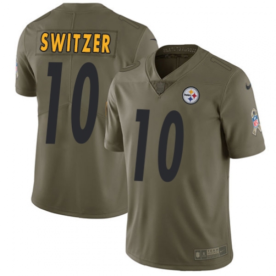 Men's Nike Pittsburgh Steelers 10 Ryan Switzer Limited Olive 2017 Salute to Service NFL Jersey