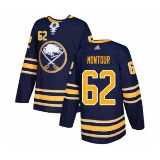 Men's Buffalo Sabres 62 Brandon Montour Authentic Navy Blue Home Hockey Jersey