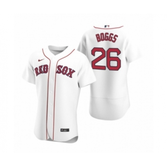 Men's Boston Red Sox 26 Wade Boggs Nike White Authentic 2020 Home Jersey