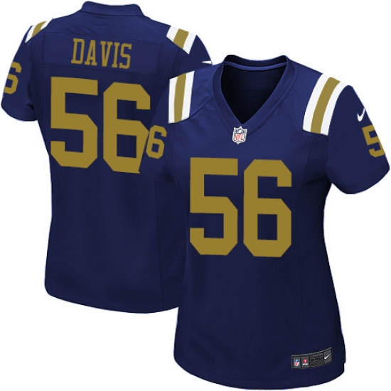 Women's Nike New York Jets 56 DeMario Davis Game Navy Blue Alternate NFL Jersey