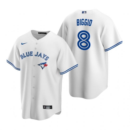 Men's Nike Toronto Blue Jays 8 Cavan Biggio White Home Stitched Baseball Jersey